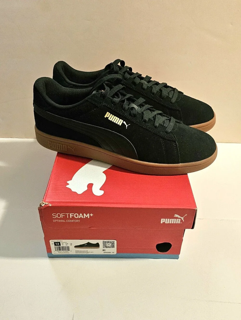 PUMA Smash 3.0 / Black Suede / Gum Sole 📍RARE SZ 12 📍39098410